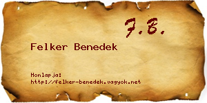 Felker Benedek névjegykártya