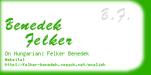 benedek felker business card